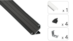 TEKKNI BARDE Set, black, transparent cover, 3 m 2.0